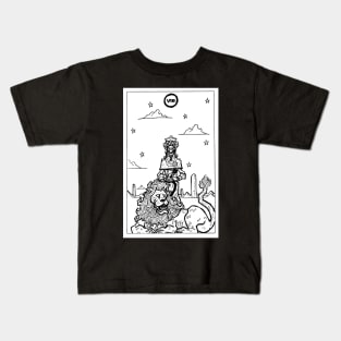 Black and White Tarot Strength Kids T-Shirt